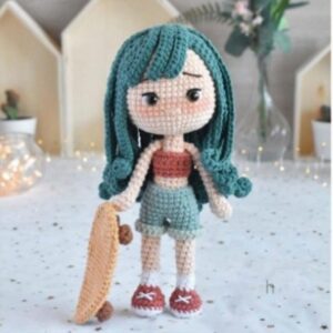 Receita Boneca Skatista Amigurumi
