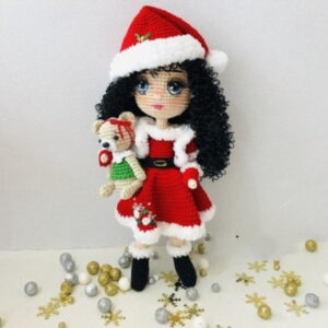 Receita Boneca Natal Amigurumi