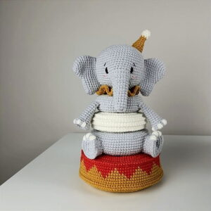 Encaixe elefante- Receitas de Amigurumi em português