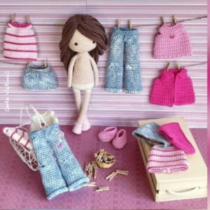 Receita Boneca Troca de Roupa amigurumi