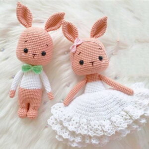 Receita Casal Coelho Amigurumi