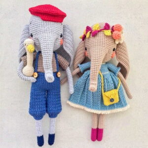 Receita Casal de Elefante amigurumi