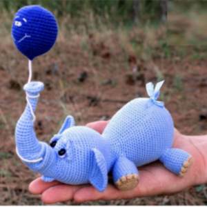 Receita Elefante com balão Amigurum