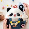 Receita Bolsa Panda Amigurumi
