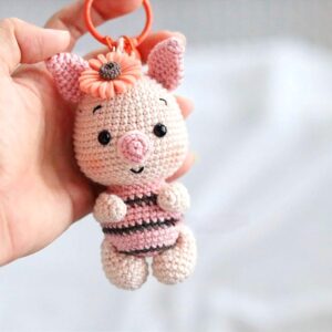 Receita Chaveiro Leitão Amigurumi