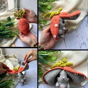 Receita Coelho na Cenoura Amigurumi - Receita de amigurumi totalmente em português passo a passo.