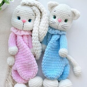 Receita Naninha Coelho e Gatinho Amigurumi