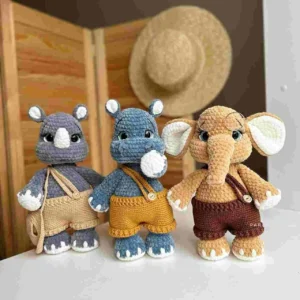 Receita Elefante Hipopotamo Rinoceronte Amigurumi