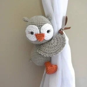 Receita Abraça cortina Coruja Amigurumi