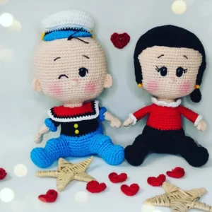 Receita Popeye e Olivia Amigurumi