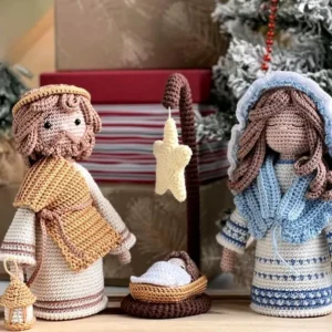 Receita Presépio Jõao e Maria Amigurumi