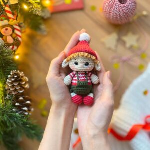 Receita Mini Elfo Natalino Amigurumi