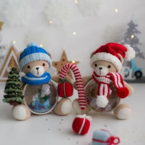 Receita Urso Natalino Amigurumi