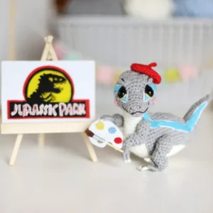 Receita Dinossauro Pintor Amigurumi