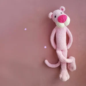 Receita Pantera cor de rosa Amigurumi
