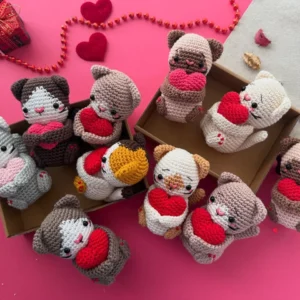 Receita Gatinhos Românticos Amigurumi