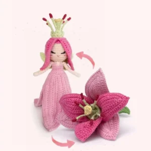 Receita Boneca Flor Lirio Reversivel ,Amigurumi