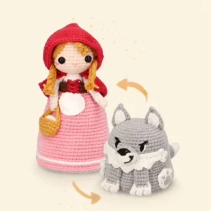 Receita Chapeuzinho Vermelho e lobo Reversivel Amigurumi