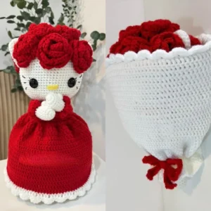 Receita Buque Hello Kitty reversivel Amigurumi