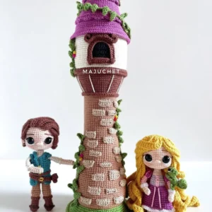 Receita Rapunzel e Flynn e Torre Amigurumi