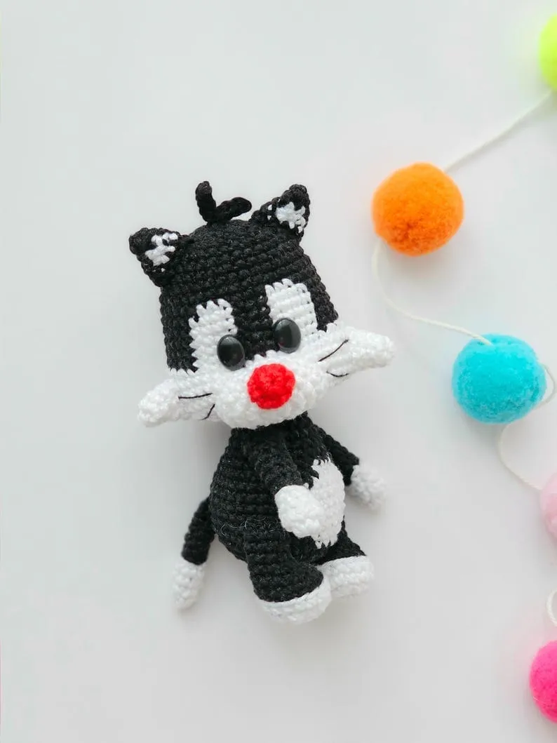 Tradução Gato Frajola - Amigurumi 1 Tradução Gato Frajola - Amigurumi