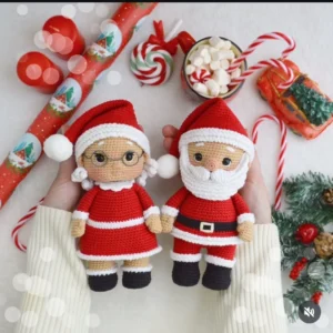 Receita Papai Noel e Mamae Noel Amigurumi