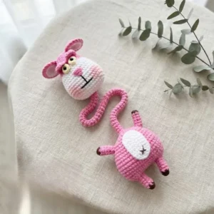 Receita Pantera cor de Rosa Chaveiro Bolsa Amigurumi